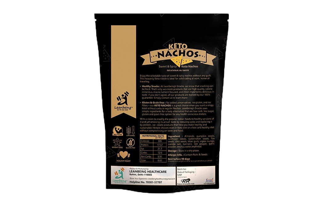 Leanbeing Keto Nachos    Pack  200 grams